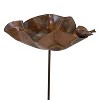 Sunnydaze Outdoor Staked Metal Bird Bath with Bird Figurine - Copper UV-Resistant Finish - 34.25" H - 3 of 4
