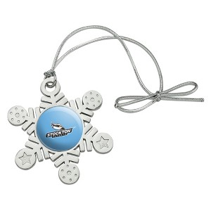 Stockton University Primary Logo Metal Snowflake Christmas Tree Holiday Ornament - 1 of 3