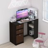 HOMLUX 39" Computer Desk Study Writing Desk with 3 Storage Bins & Open Shelves - 3 of 4