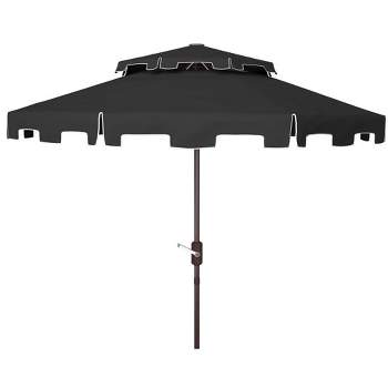 Zimmerman 9Ft Double Top Market Patio Outdoor Umbrella  - Safavieh