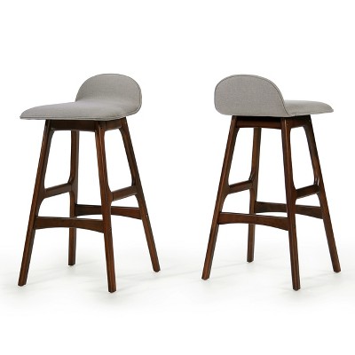GDFStudio Ibiza Mid Century Modern Fabric Upholstered 28.5" Barstools (Set of 2)
