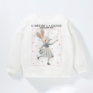 MyKids-USA Baby Girl Rabbit Graphic Long Sleeve Cotton Hoodies - 1 of 4