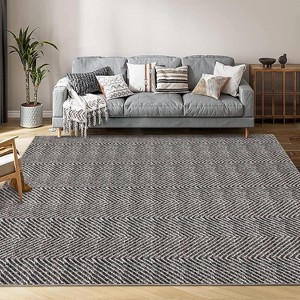 Braided-Look Texture Area Rug Easy Clean Non-Slip Indoor Carpet for Living Room, Bedroom Durable Home Decor - 1 of 4