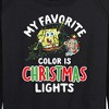 Women's - SpongeBob SquarePants - My Favorite Color Is Christmas Lights Lightweight French Terry Wide Neck Long Sleeve Shirt - 2 of 4