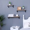 Vynxaria Floating Shelves, Long Wall Shelves Set of 3, Wall Mounted Shelves with Brackets,Natural Wood - 2 of 4
