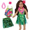 Sophia's - 18" Doll - Hawaiian Floral Bathing Suit, "Grass" Skirt, Floral Lei & Flower Hair clip - 4 of 4