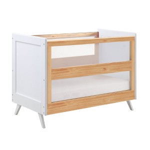BreathableBaby Breathable Mesh 3-in-1 Convertible Crib, Beech & White, Greenguard Gold Certified - 1 of 4