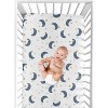 Sweet Jojo Designs Boy or Girl Gender Neutral Unisex Baby Fitted Crib Sheet Moon Bear  Blue and Gold - 4 of 4
