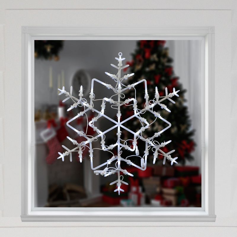 Northlight 18" White LED Lighted Snowflake Christmas Window Silhouette, 3 of 6