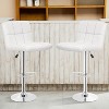 FDW Bar Stool Height Adjustable Swivel Stool with Back PU Leather Kitchen Counter Stools Set of 2 Dining Chairs - 2 of 4