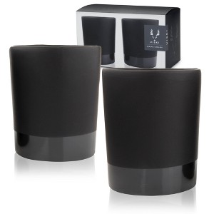Viski Harrison Tumblers, Matte Black Stoneware Lowball Glasses, Dishwasher Safe Ceramic Design, 8.5 Oz Set of 2 - 1 of 4