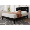 Bed Frames, Velvet Upholstered Bed Frame with Vertical Channel Tufted & Sturdy Wood Slats, Strong Wooden Slats/Platform Bed Frame Easy Assembly - 3 of 4