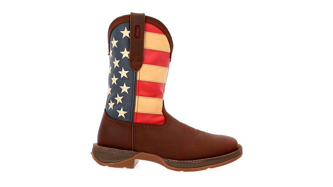 Durango Men's Patriotic Pull on Brown Western Boot, DB5554, Brown, 2 of 9, play video