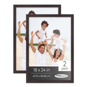 PosterPalooza | Pack of 2 Rustic Brown Picture Frames | Solid Wood | UV-Resistant Acrylic | Easy Gallery Wall - 1 of 4