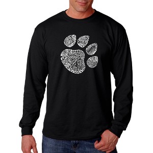 LA Pop Art Men's Word Art Long Sleeve T-shirt - Cat Paw - 1 of 4