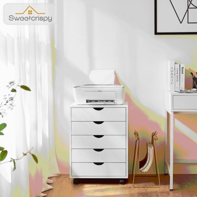 MAYEERTY 5-Drawer Mobile File Cabinet, Storage Cabinet Dressers with Wheels Mobile Organizer Drawers for Office, Bedroom, Home