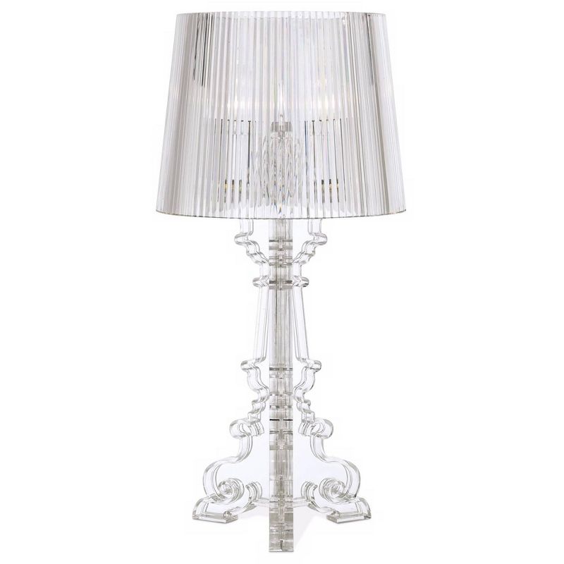360 Lighting Baroque Traditional Accent Table Lamp 20" High Clear Acrylic for Bedroom Living Room Bedside Nightstand Office Kids Family House Home, 1 of 9
