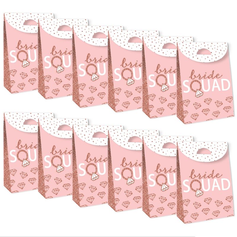 Big Dot of Happiness Bride Squad - Rose Gold Bridal Shower or Bachelorette Gift Favor Bags - Party Goodie Boxes - Set of 12, 5 of 9