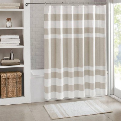 Spa Waffle Shower Curtain With 3m, Shower Curtain With Window Panel