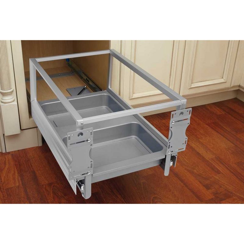 Rev-A-Shelf 5149 Series Double Aluminum Pull-Out Kitchen Waste Containers with Soft Open and Close Slides, 5 of 8