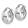 Black Bow Jewelry 7mm, 14k White Gold Half Round Hoop Earrings, 18mm (11/16 Inch) - 2 of 4