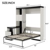 NicBex Full Size Murphy Bed Desk Wooden Frame Morden Hideaway Wall Bed with Shelves and Cabinets Charging for Guest Room, White - 2 of 4