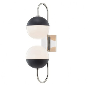 Mitzi Renee 2 - Light Wall Light in  Polished Nickel/Black Opal Glossy Glass Shade  Shade - 1 of 1