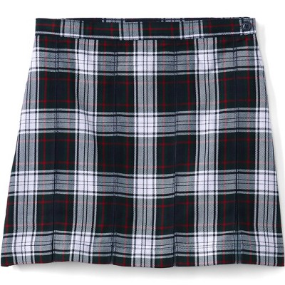 Lands' End School Uniform Kids Plaid Box Pleat Skirt Top of the Knee