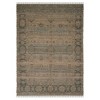 Brown Dark Gray And Dark Turquoise Oriental Hand Woven Area Rug With Fringe - 4 of 4