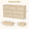 Modern 6-Drawer Wood Dresser, Double Drawer Storage Chest for Bedroom, Living Room & Nursery, Black and Natural - 2 of 4