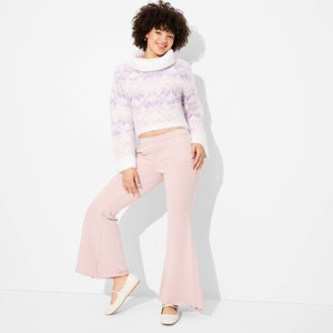 Women's Mid-Rise Washed Extreme Flare Sweatpants - Wild Fable™ - 1 of 3