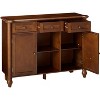 Kings Brand Furniture Wood Sideboard Buffet Cabinet Console Table, Walnut - 4 of 4
