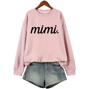 Plus Szie Mimi Sweatshirts Women Grandma Shirt Cute Pullover Sweat Shirt Mimi Letter Print Long Sleeve Tops for Fall - 1 of 4
