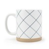 Elanze Designs Modern Plaid Raw Clay Bottom White 16 ounce Ceramic Coffee Mugs Set of 4 - 2 of 4