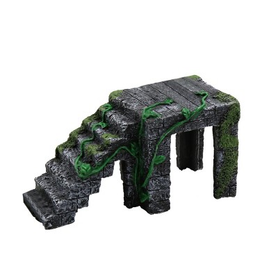 Unique Bargains Aquarium Landscape Resin Basking Ramp Tortoise Climb Stone Habitat Ornament