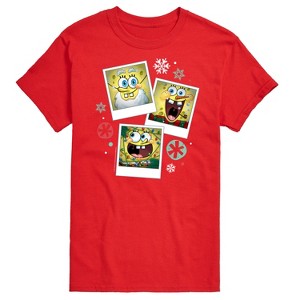 Men's - SpongeBob SquarePants - Christmas Photo Collage Short Sleeve Graphic T-Shirt - 1 of 4