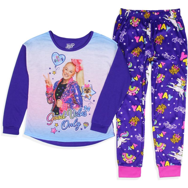 JoJo Siwa Girls' Only Shirt And Pants 2 Piece Pajama Set, 1 of 8