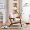 KTMBDW Accent Chair Wide Armrest Mid-Century Lounge Chair Linen Fabric Armchair with Lumbar Pillow & Oak Wood Frame for Living Room, Bedroom, Balcony - 4 of 4