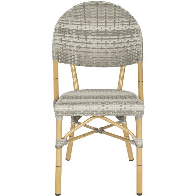 Tropical Flair Gray PE Wicker and Faux Bamboo Side Chairs (Set of 2)