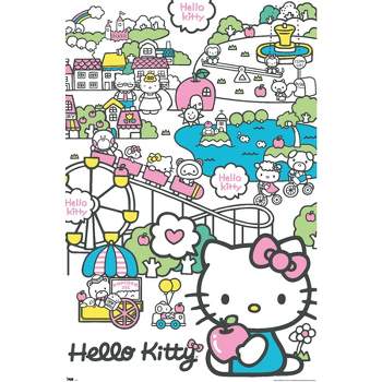 Trends International Hello Kitty - Kawaii Horror Framed Wall Poster Prints  Barnwood Framed Version 22.375 x 34