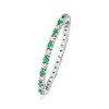 Ross-Simons 0.20 ct. t.w. Emerald and .15 ct. t.w. Diamond Eternity Band Ring in 14kt White Gold - 3 of 4