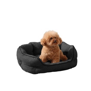 Arlee Home & Pet Cozy Orthopedic Eco-Friendly Durable Dog Bolster Bed - Black - M - 1 of 4