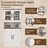Bathroom Storage Cabinet with Adjustable Shelves, Farmhouse Kitchen Pantry, White - 3 of 4