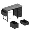 47 Inch Computer Desk with Fabric Drawers, Reversible Writing Table Workstation, Work Desk Game Table with Metal Frame for Home Office - 4 of 4