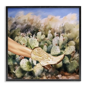 Stupell Industries Cowgirl Boot & Cactus, 12" x 12" - 1 of 4
