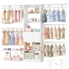 Aheaplus 4.75-8FT Closet System with Wooden Drawers & Cube Storage Organizer - 2 of 4