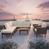 Whisen 9-Piece Patio Rattan Furniture Set & Outdoor Conversation Sectional Sofa Couch Set with Coffee Table and Removable Cushions - 2 of 4