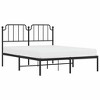 vidaXL Queen Metal Bed Frame with Headboard, Sturdy Steel, Black, No Mattress - 2 of 4