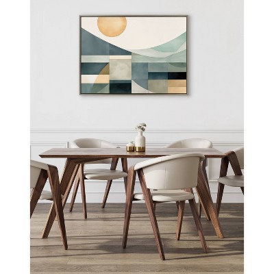 Mid-Century Modern Abstract Coastal Landscape Canvas Art