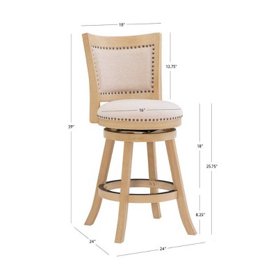 Gray Swivel Adjustable Wood and Metal Counter Stool